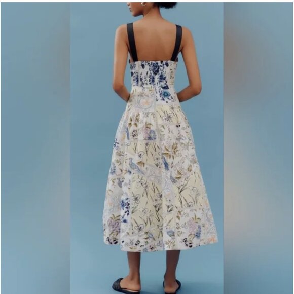 Antropologie Maeve Patchwork Midi Dress size L - Picture 4 of 9